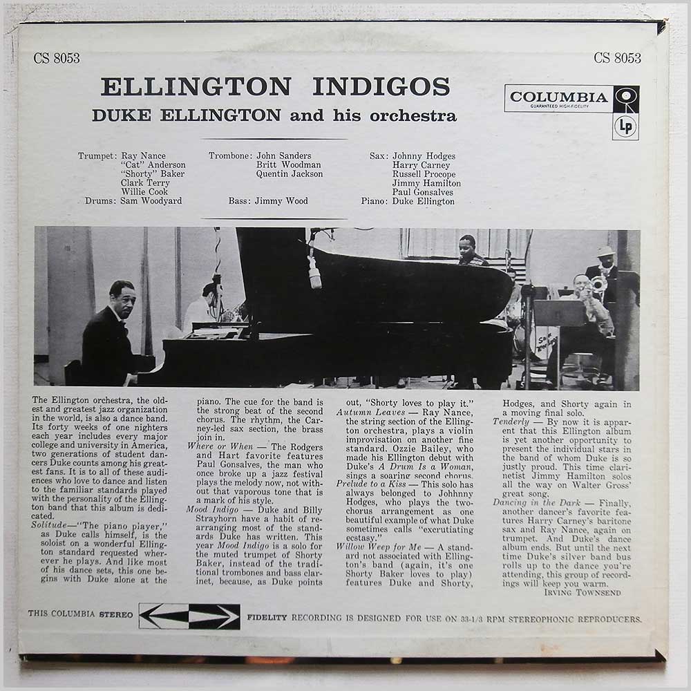 Duke Ellington and His Orchestra - Ellington Indigos  (CS 8053) 