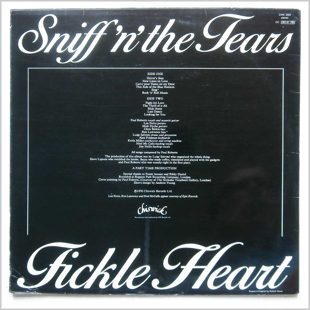 Sniff 'N' The Tears - Fickle Heart  (CWK 3002) 