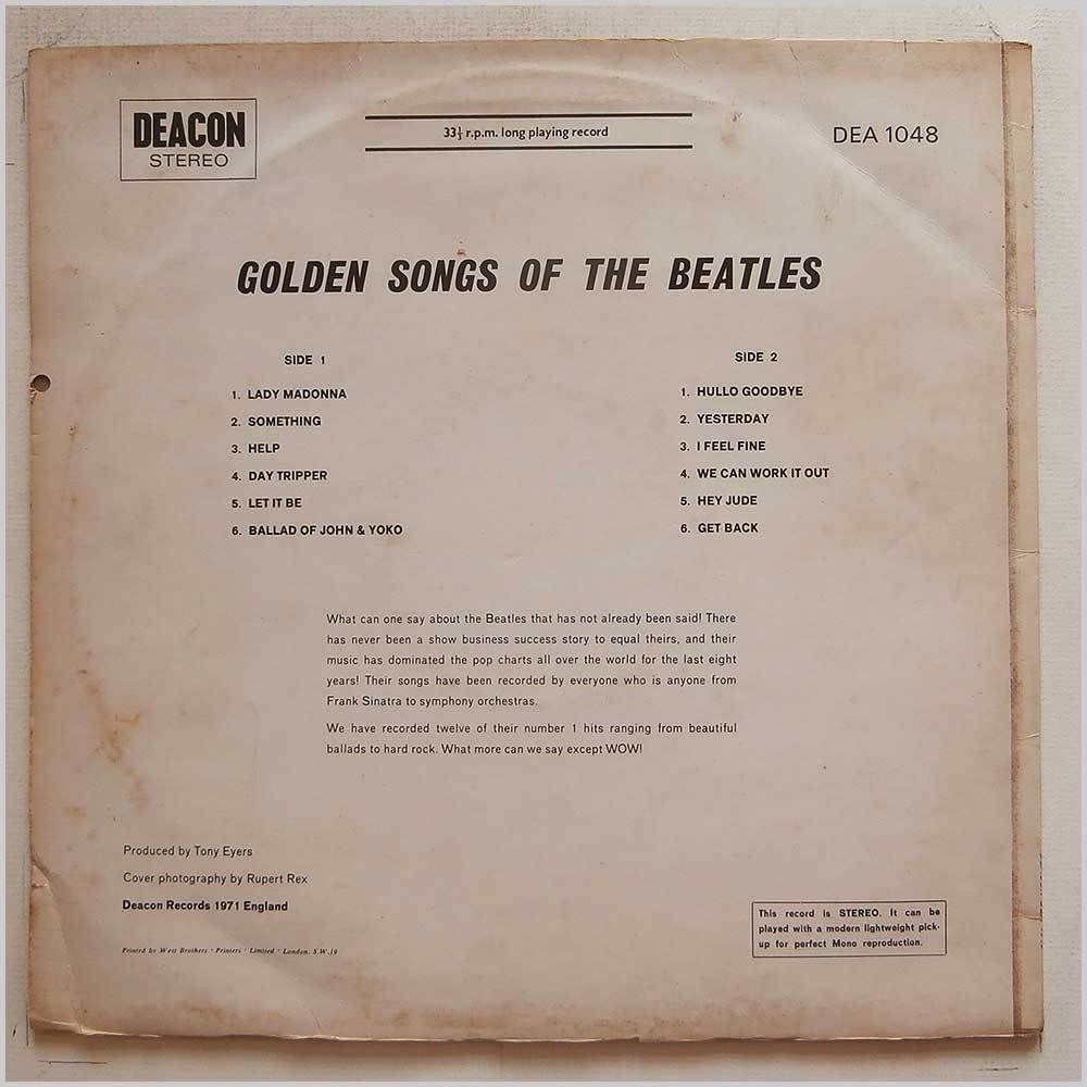 Supersession Workshop - Golden Songs Of The Beatles  (DEA 1048) 
