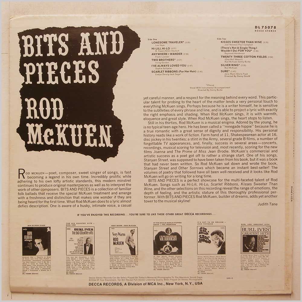 Rod McKuen - Bits and Pieces  (DL 75078) 