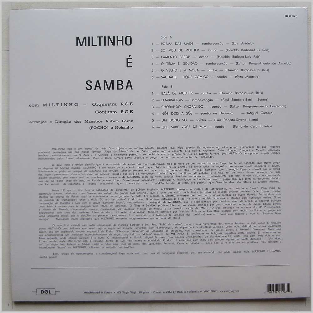 Miltinho - Miltinho E Samba  (DOL826) 