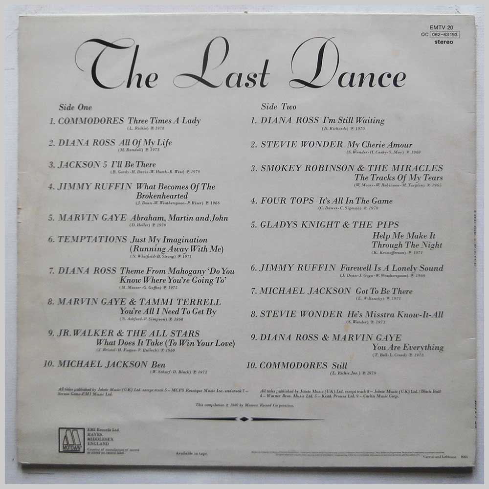 Various - The Last Dance  (EMTV 20) 