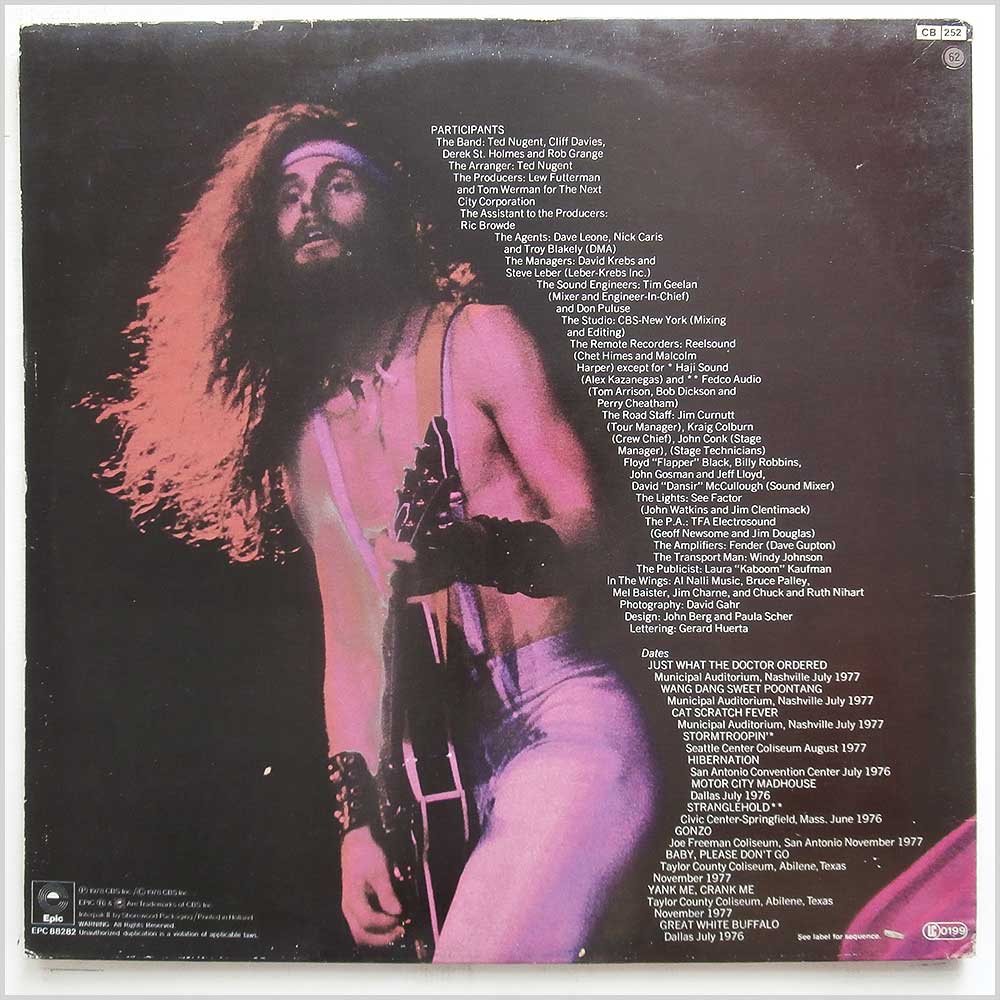 Ted Nugent - Double Live Gonzo!  (EPC 88282) 