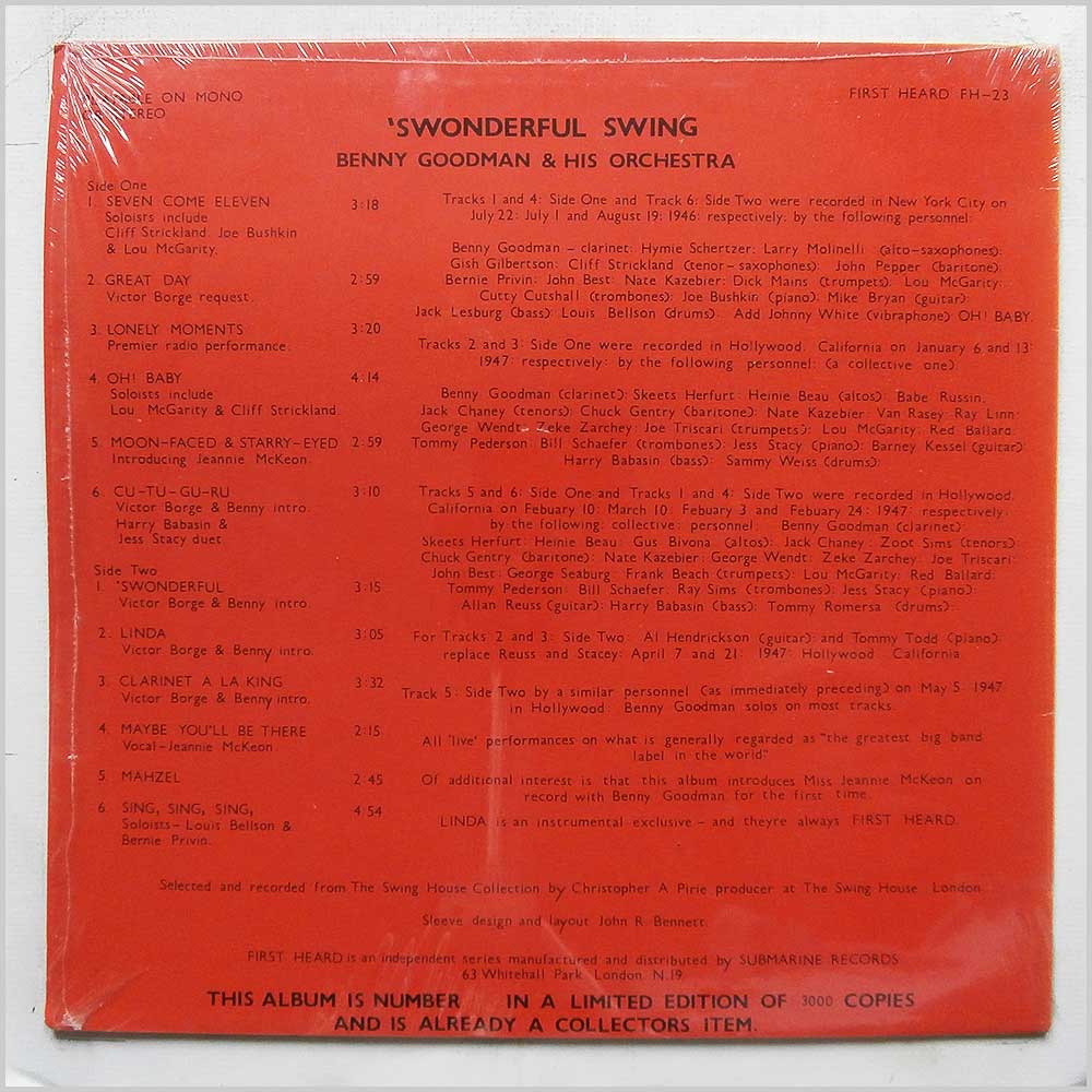Benny Goodman - Swonderful Swing  (FH-23) 