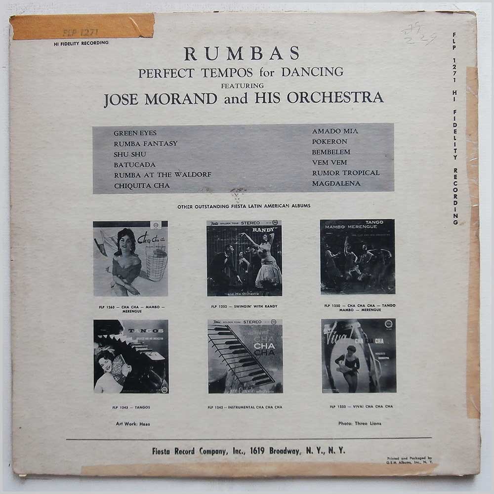 Jose Morand and His Orchestra - Rumbas Perfect Tempos For Dancing  (FLP 1271) 