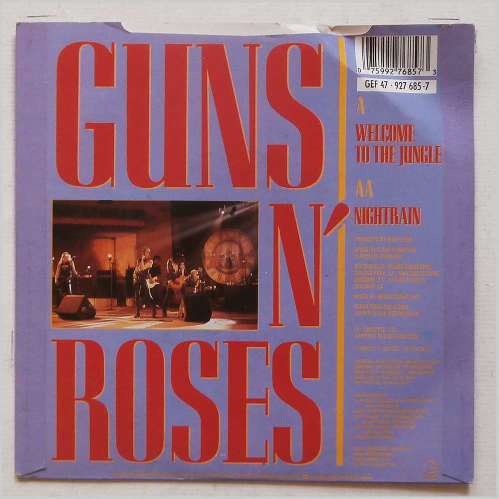 Guns N' Roses - Welcome To The Jungle / Nightrain  (GEF 47) 