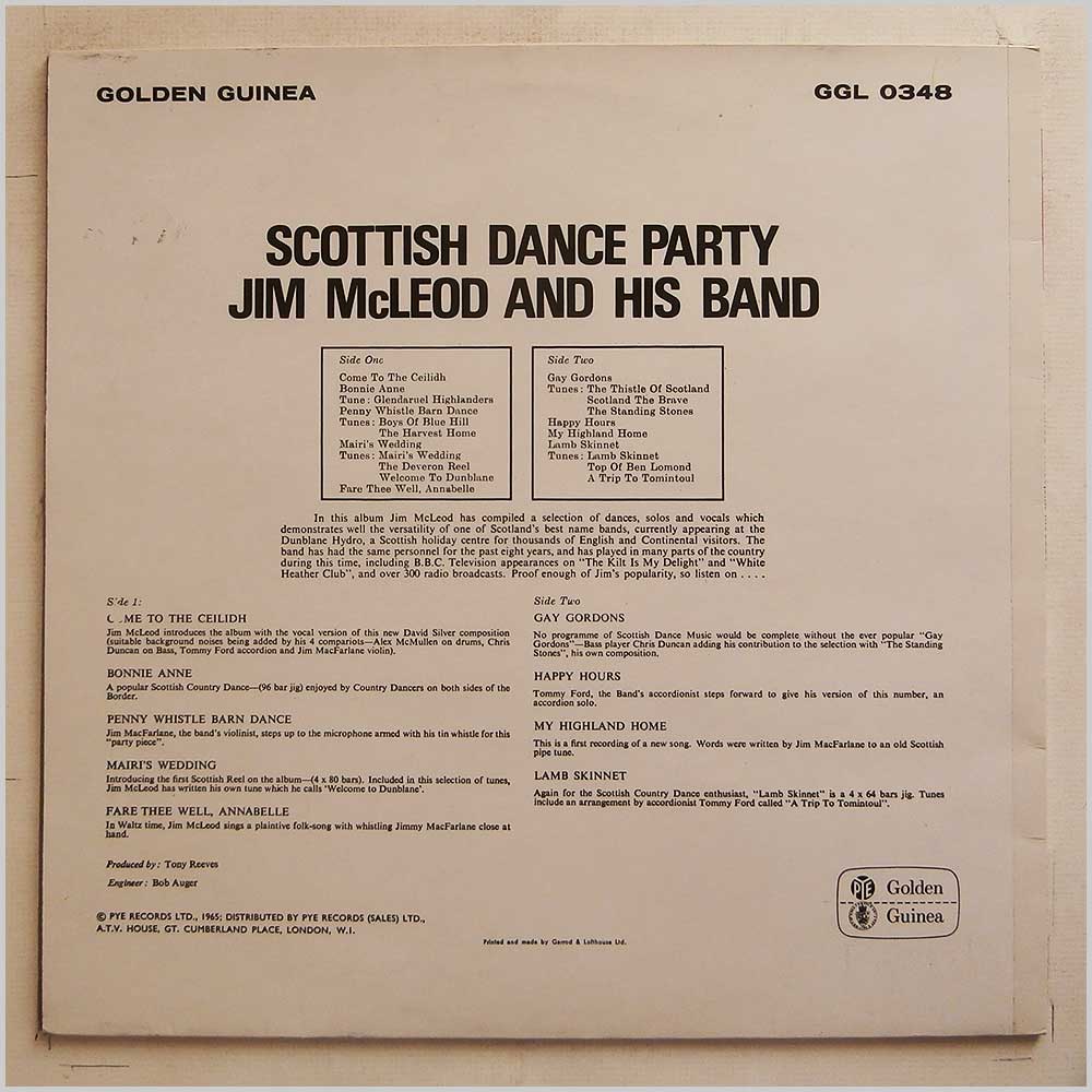 Jim MacLeod and His Band - Scottish Dance Party  (GGL 0348) 