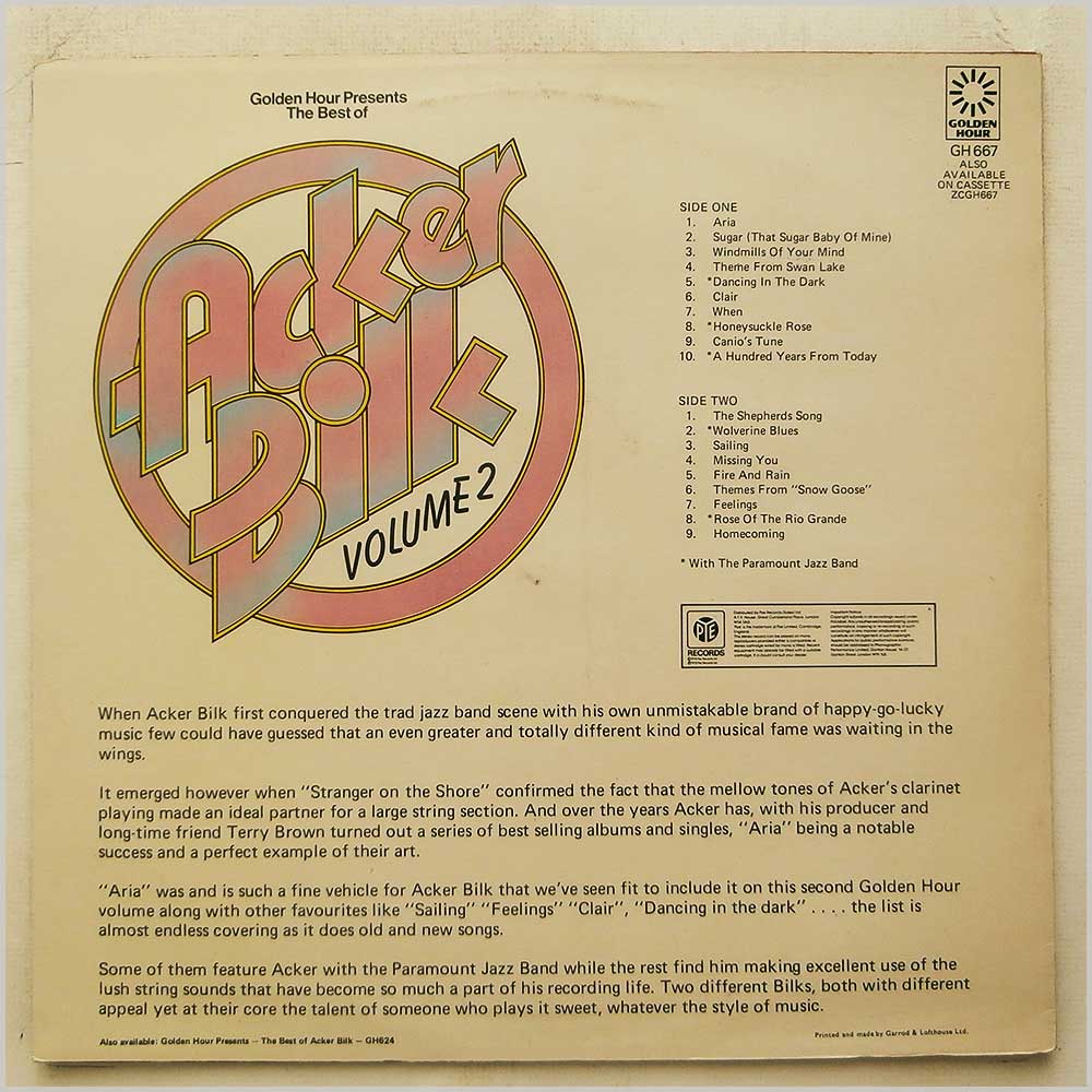 Acker Bilk - The Best Of Acker Bilk Volume Two  (GH667) 