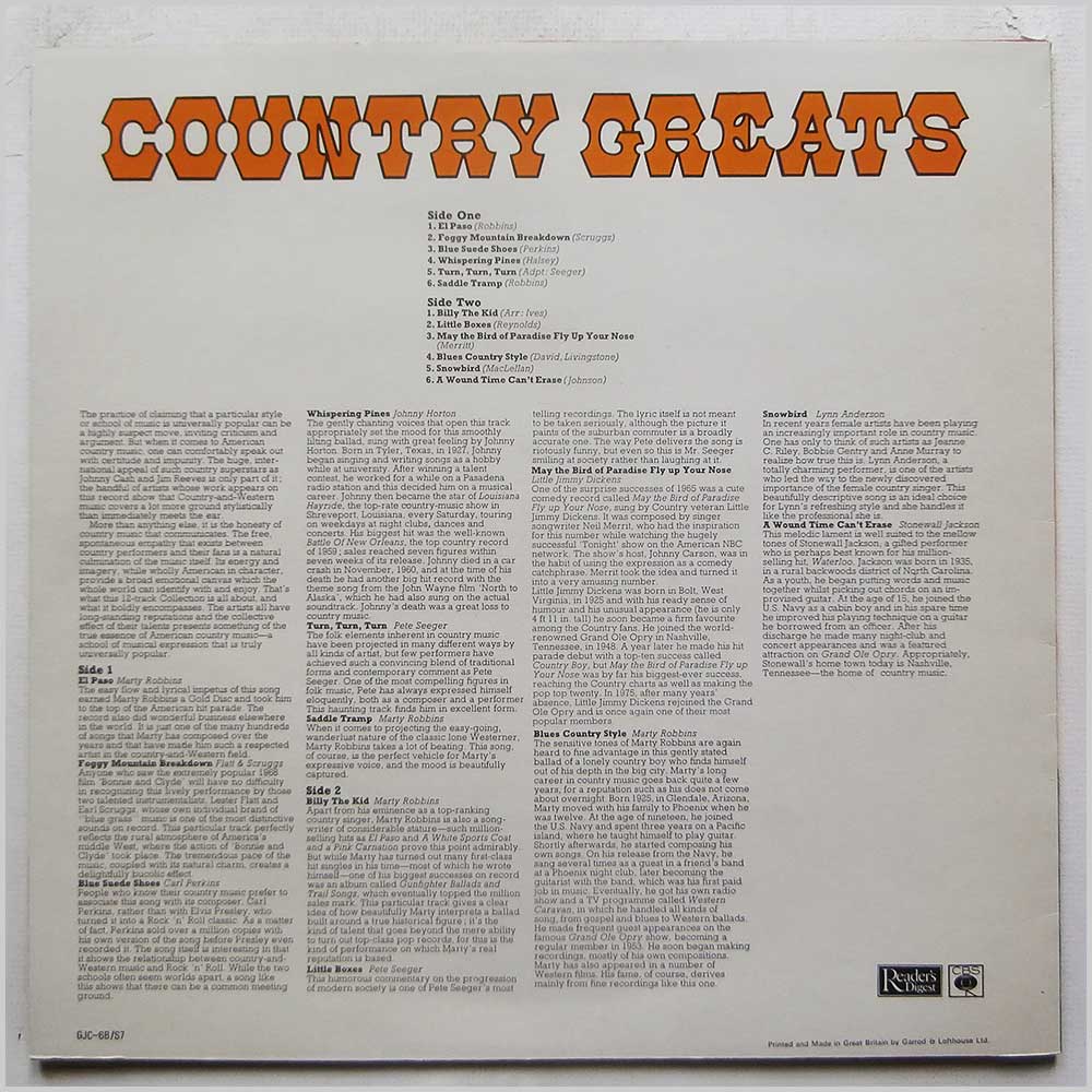 Various - Country Greats  (GJC-6B/S7) 
