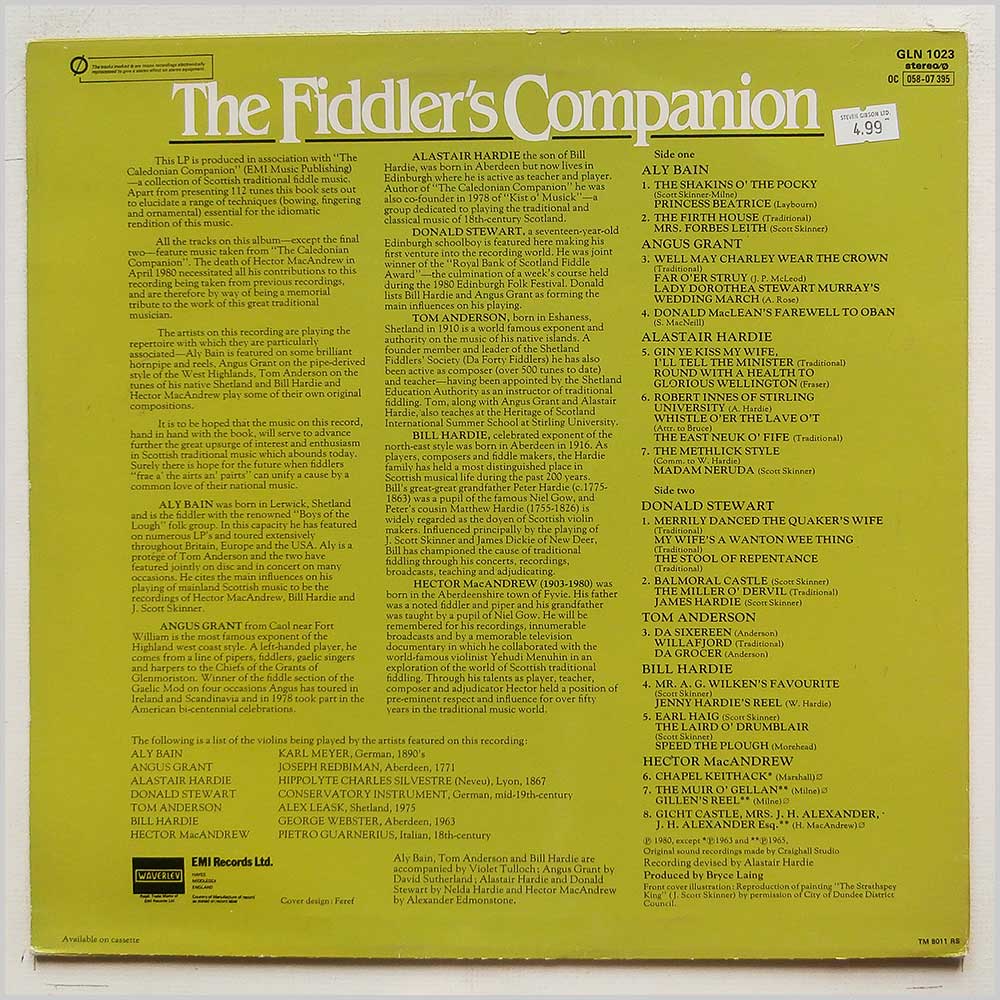 Various - The Fiddler's Companion  (GLN 1023) 