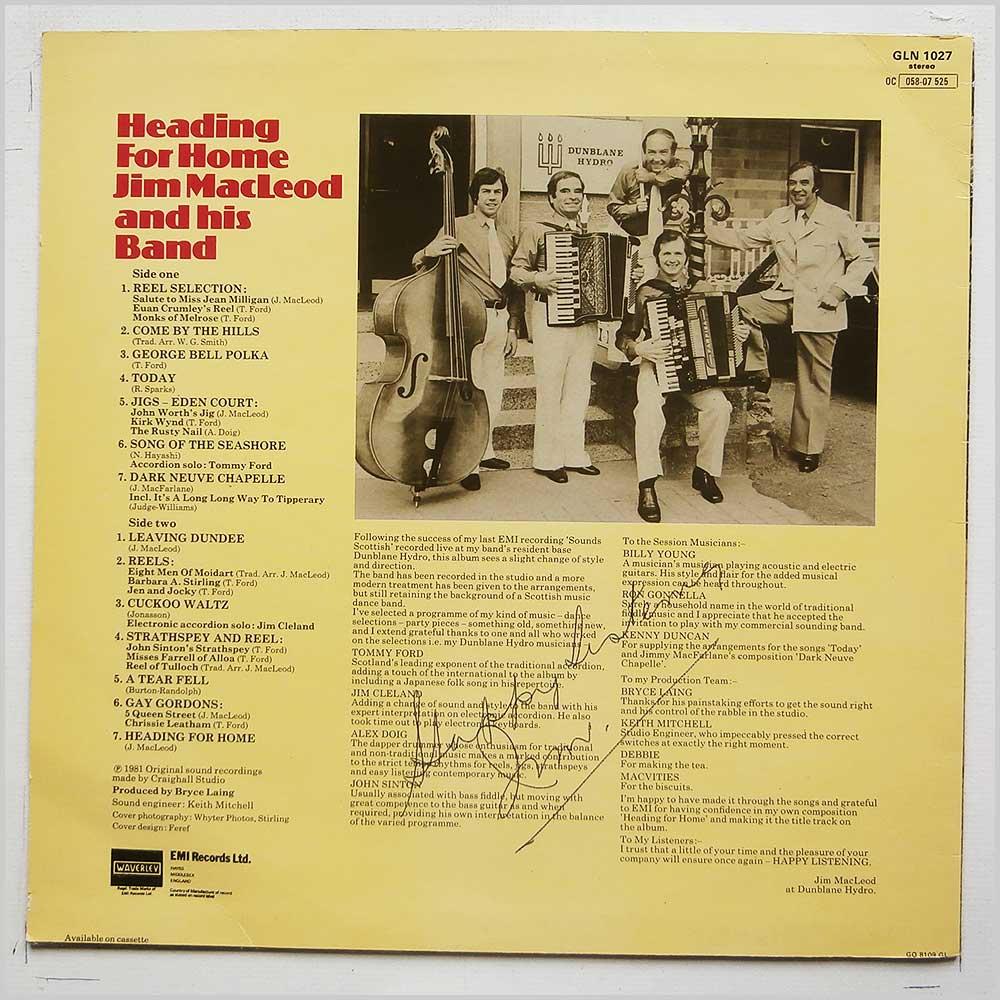 Jim MacLeod and His Band - Headin For Home  (GLN 1027) 