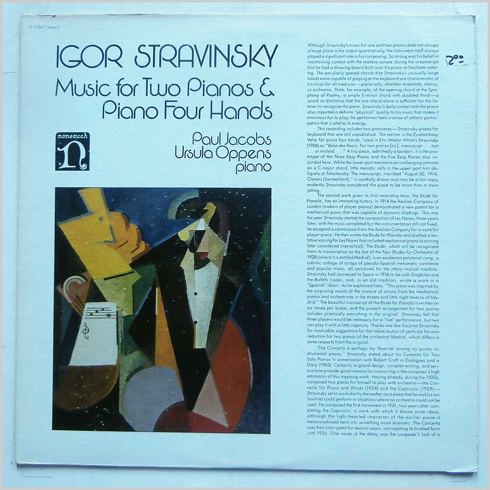 Paul Jacobs, Ursula Oppens - Igor Stravinsky: Music For Two Pianos, Piano Four Hands  (H-71347) 