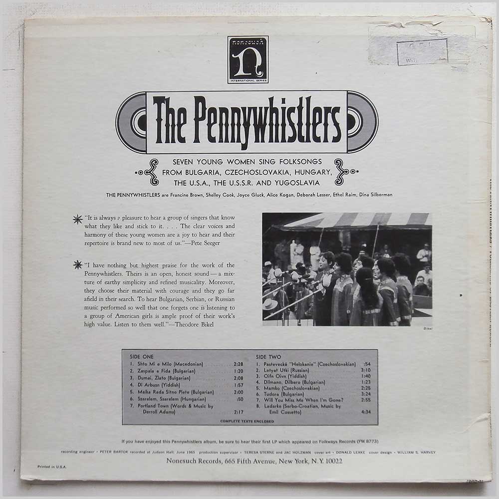The Penny Whistlers - Folksongs Of Eastern Europe  (H-72007) 