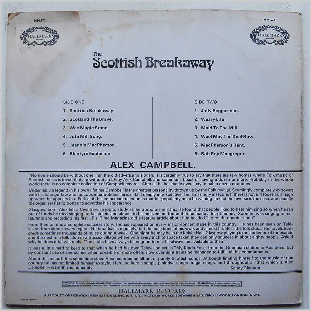 Alex Campbell - The Scottish Breakaway  (HM 573) 