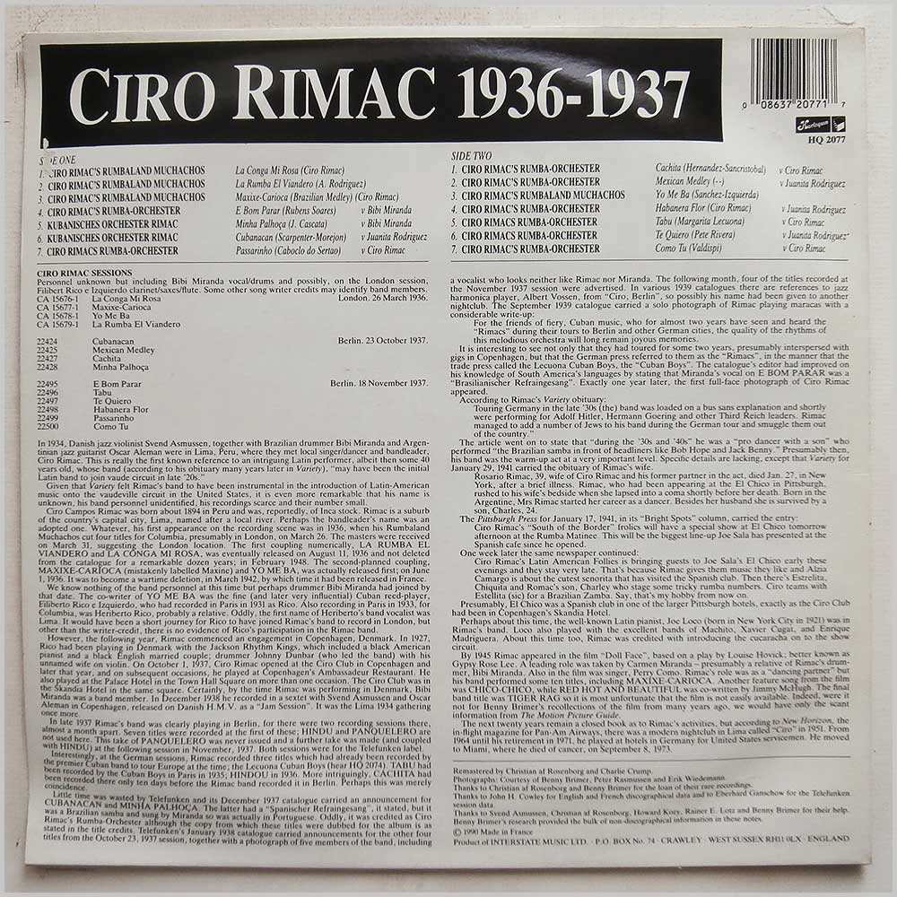 Ciro Rimac - Ciro Rimac 1936-1937  (HQ 2077) 