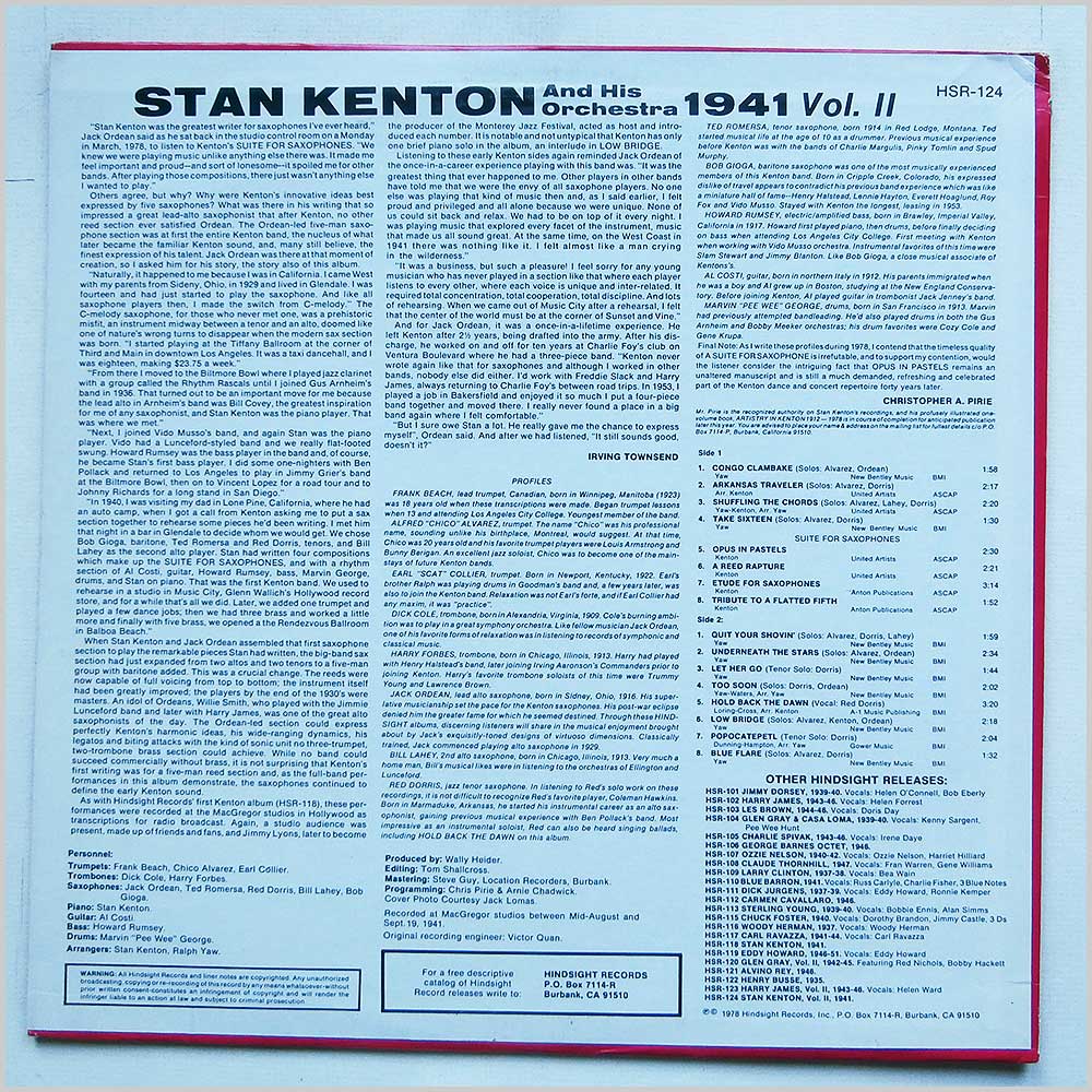Stan Kenton - The Uncollected Vol II 1941  (HSR-124) 