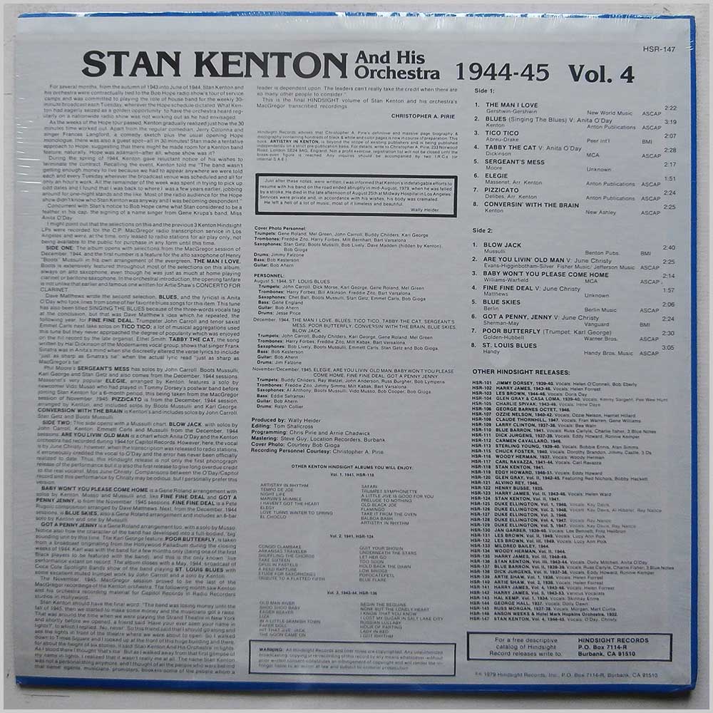 Stan Kenton and His Orchestra - Vol.4 Stan Kenton and His Orchestra  (HSR-147) 