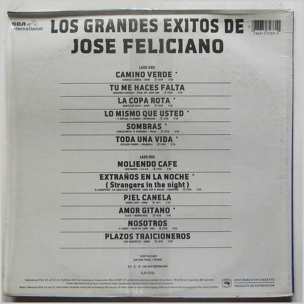 Jose Feliciano - Los Grandes Exitos De Jose Feliciano  (IL5 7233) 