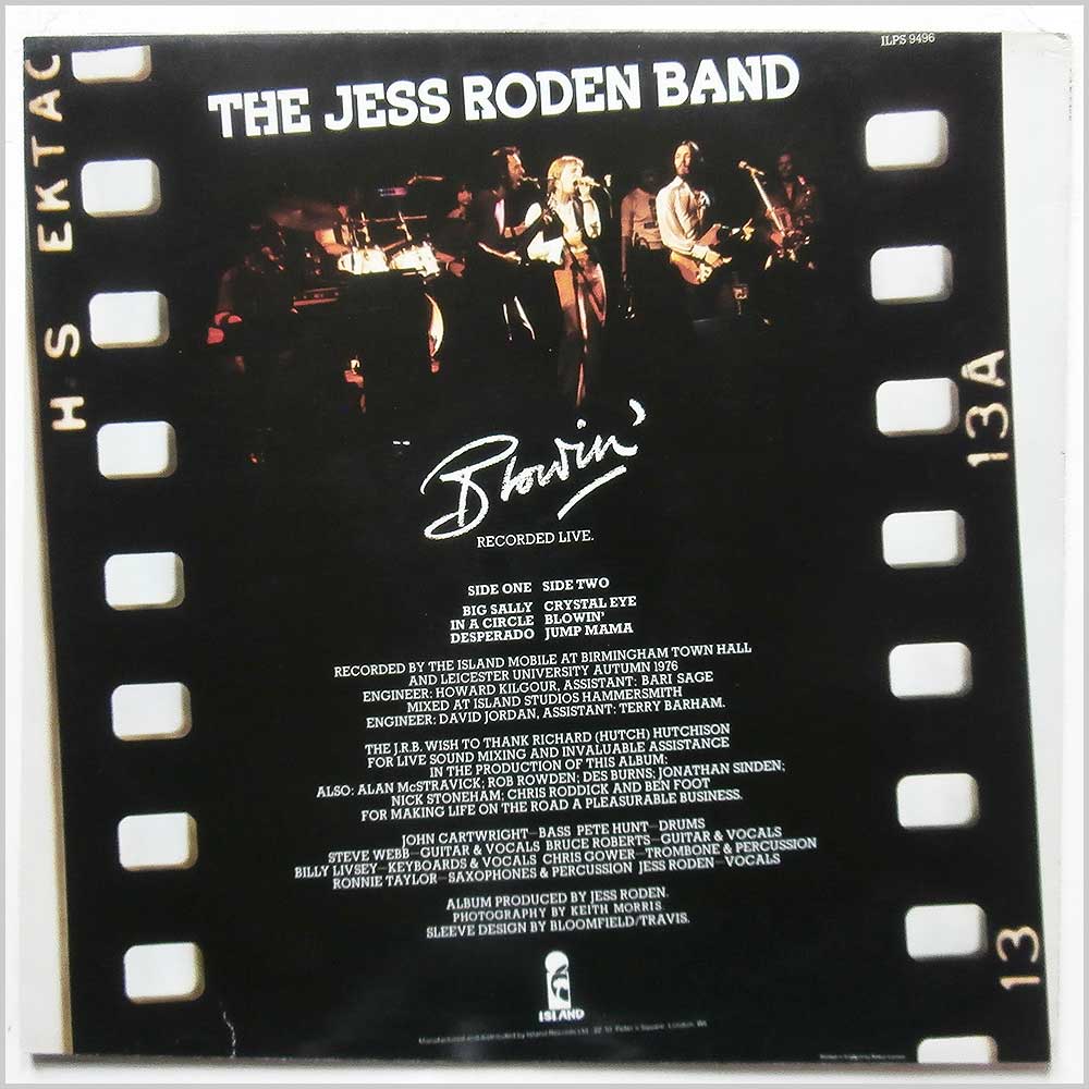 The Jess Roden Band - Blowin'  (ILPS 9496) 
