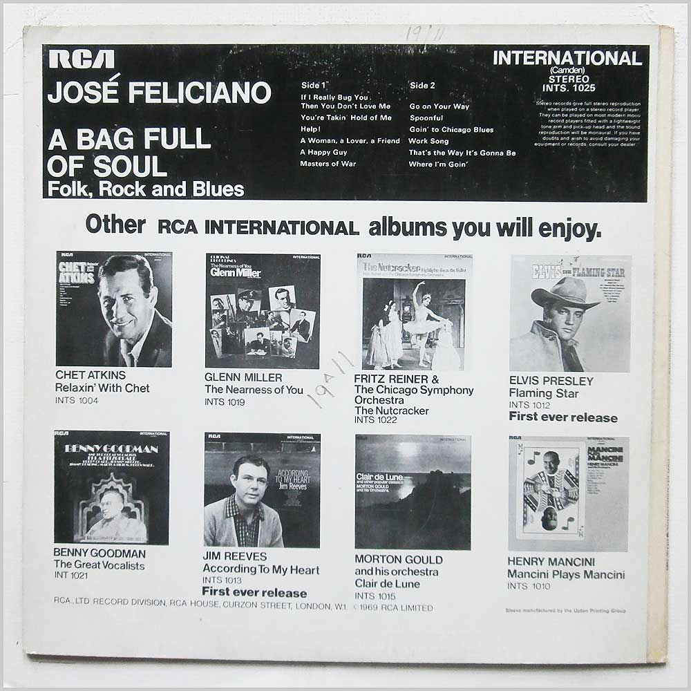 Jose Feliciano - A Bag Full Of Soul  (INTS. 1025) 