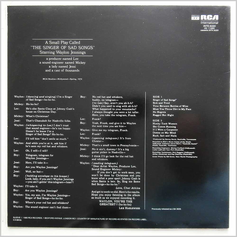 Waylon Jennings - Singer Of Sad Songs  (INTS 5020) 