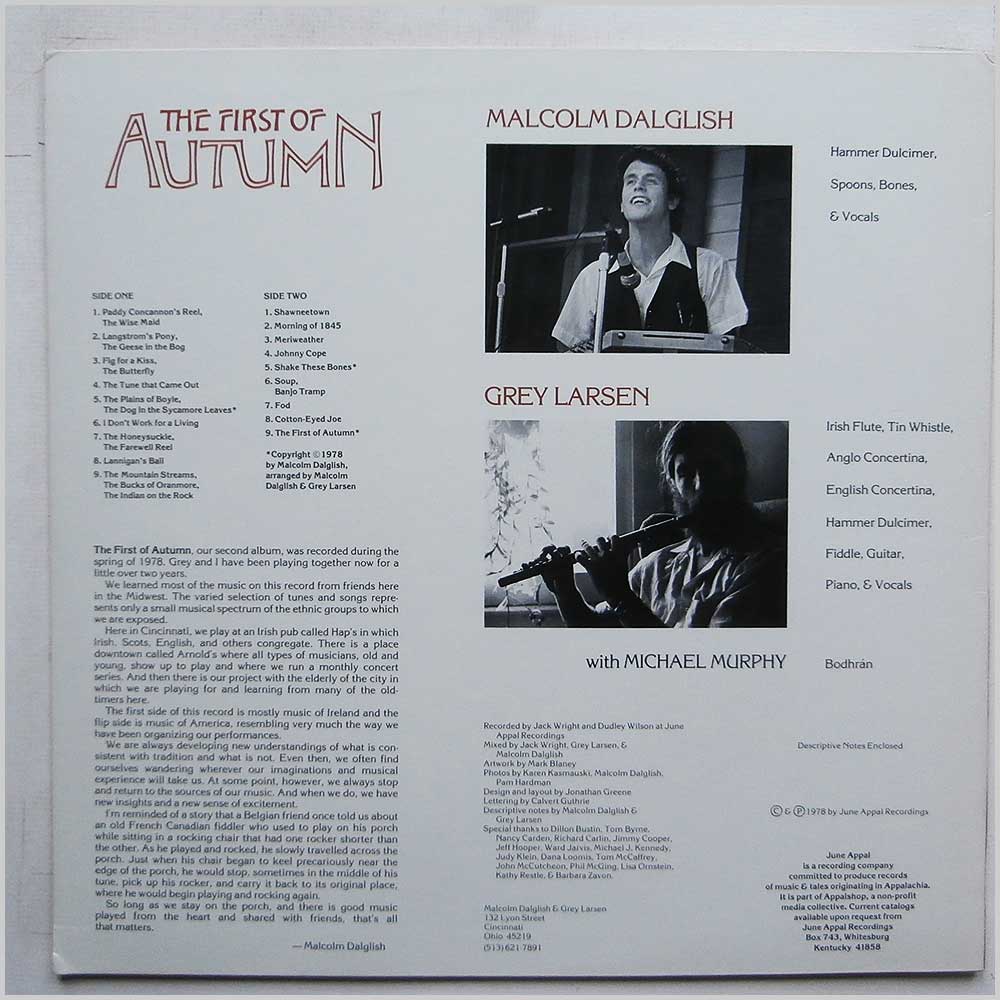Malcolm Dalglish and Grey Larsen - The First of Autumn  (JA 026 ) 