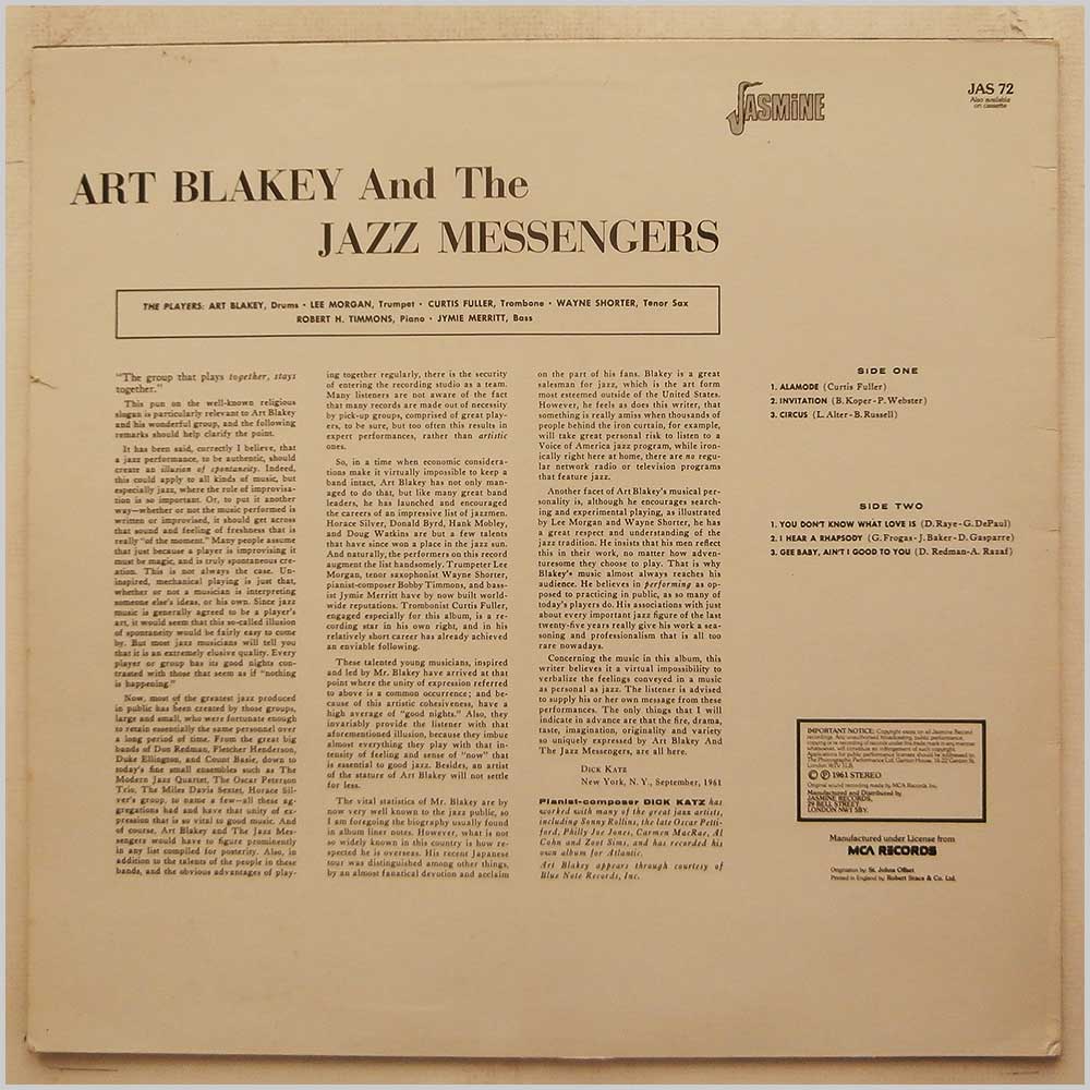 Art Blakey - Jazz Messengers  (JAS 72) 