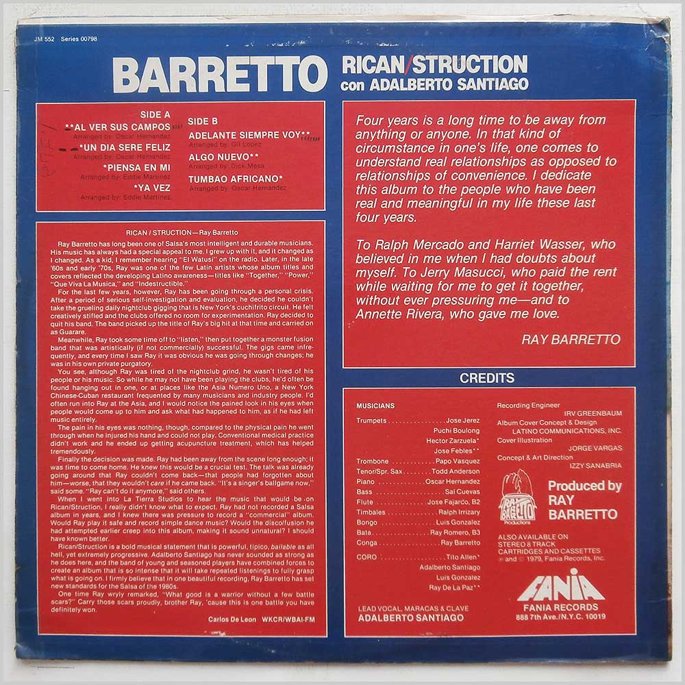 Ray Barretto - Rican/Struction  (JM 552) 