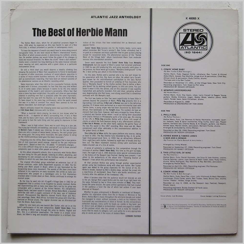 Herbie Mann - The Best Of Herbie Mann  (K 40055 X) 