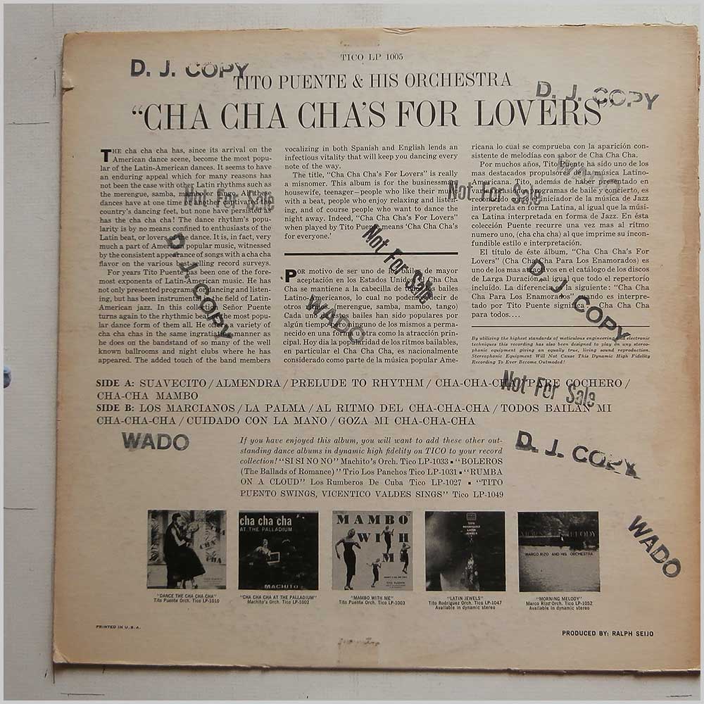 Tito Puente - Cha Cha Chas for Lovers  (LP 1005) 