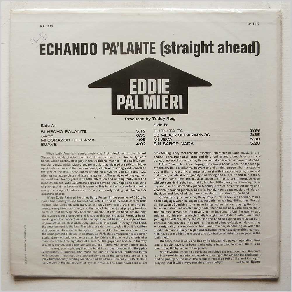 Eddie Palmieri - Echando Pa'Lante (Straight Ahead)  (LP 1113) 