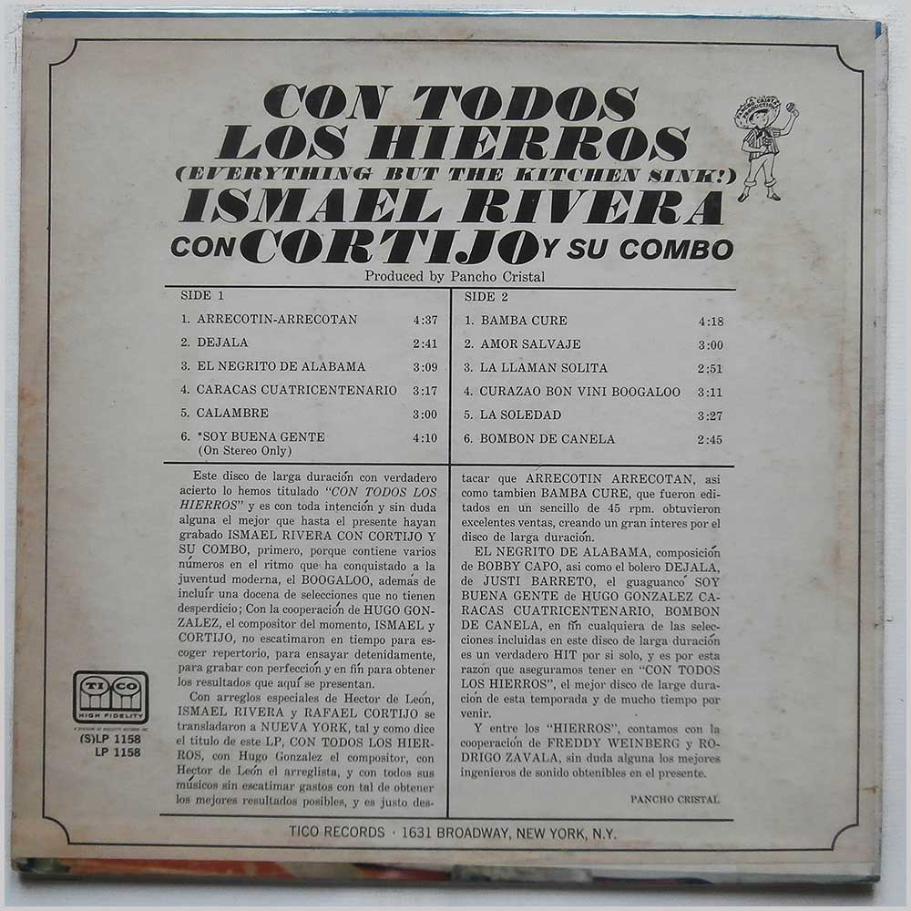 Rafael Cortijo, Ismael Rivera - Con Todos Los Hierros (Everything But The Kitchen Sink!)  (LP 1158) 