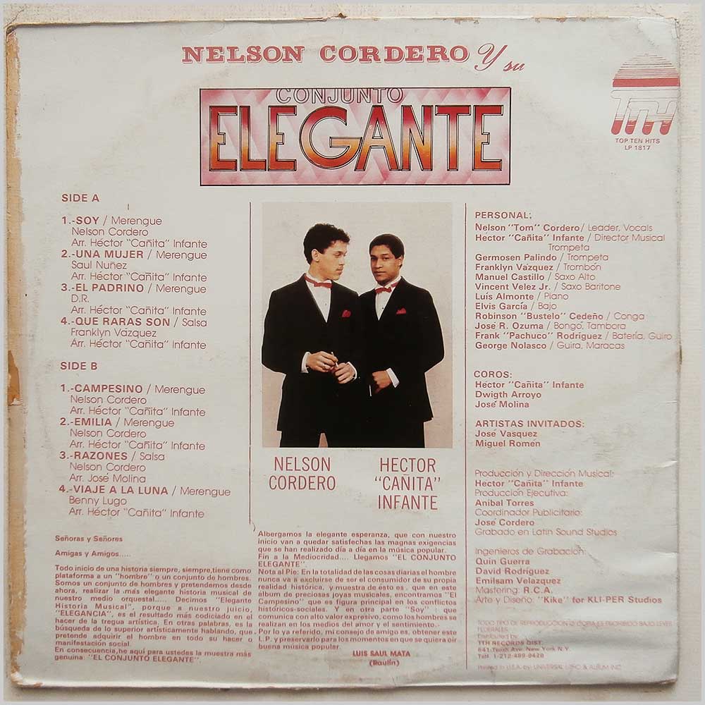 Nelson Cordero y Su Conjunto Elegante - Soy  (LP 1817) 