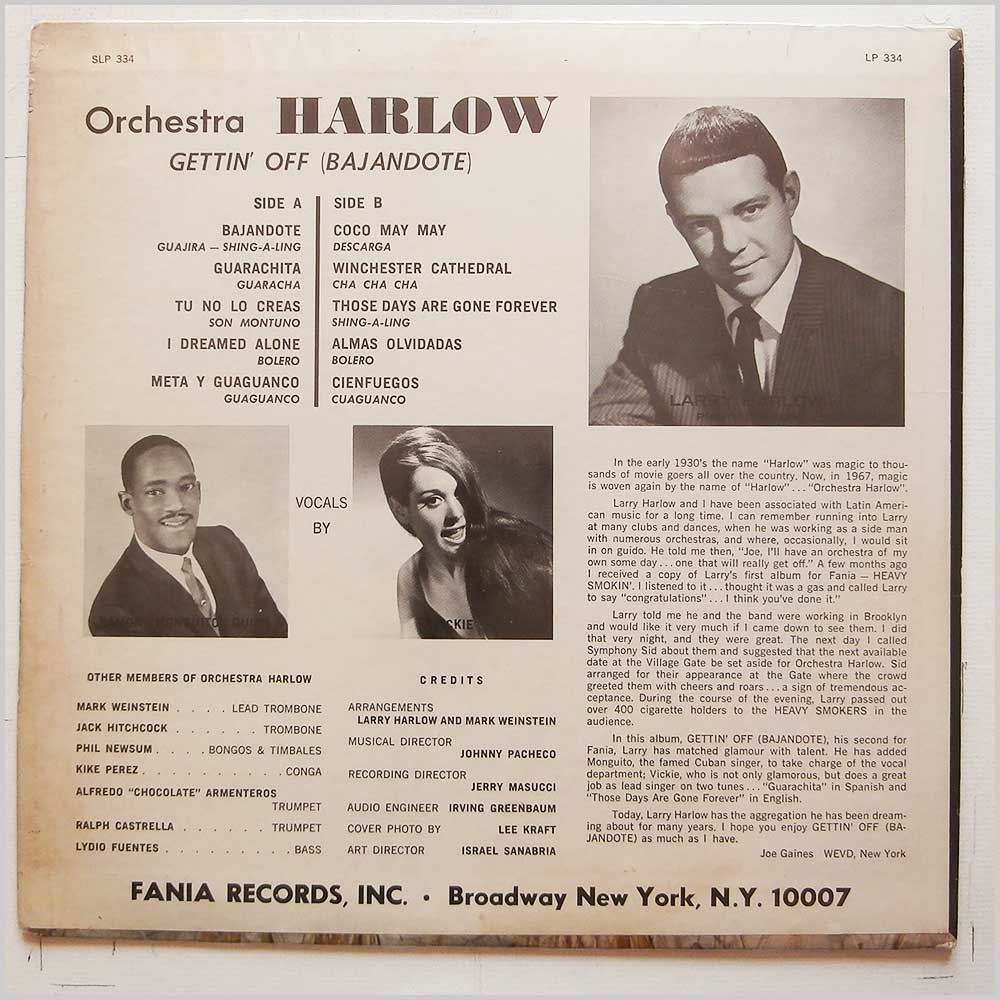 Orchestra Harlow - Gettin' Off (Bajandote)  (LP 334) 