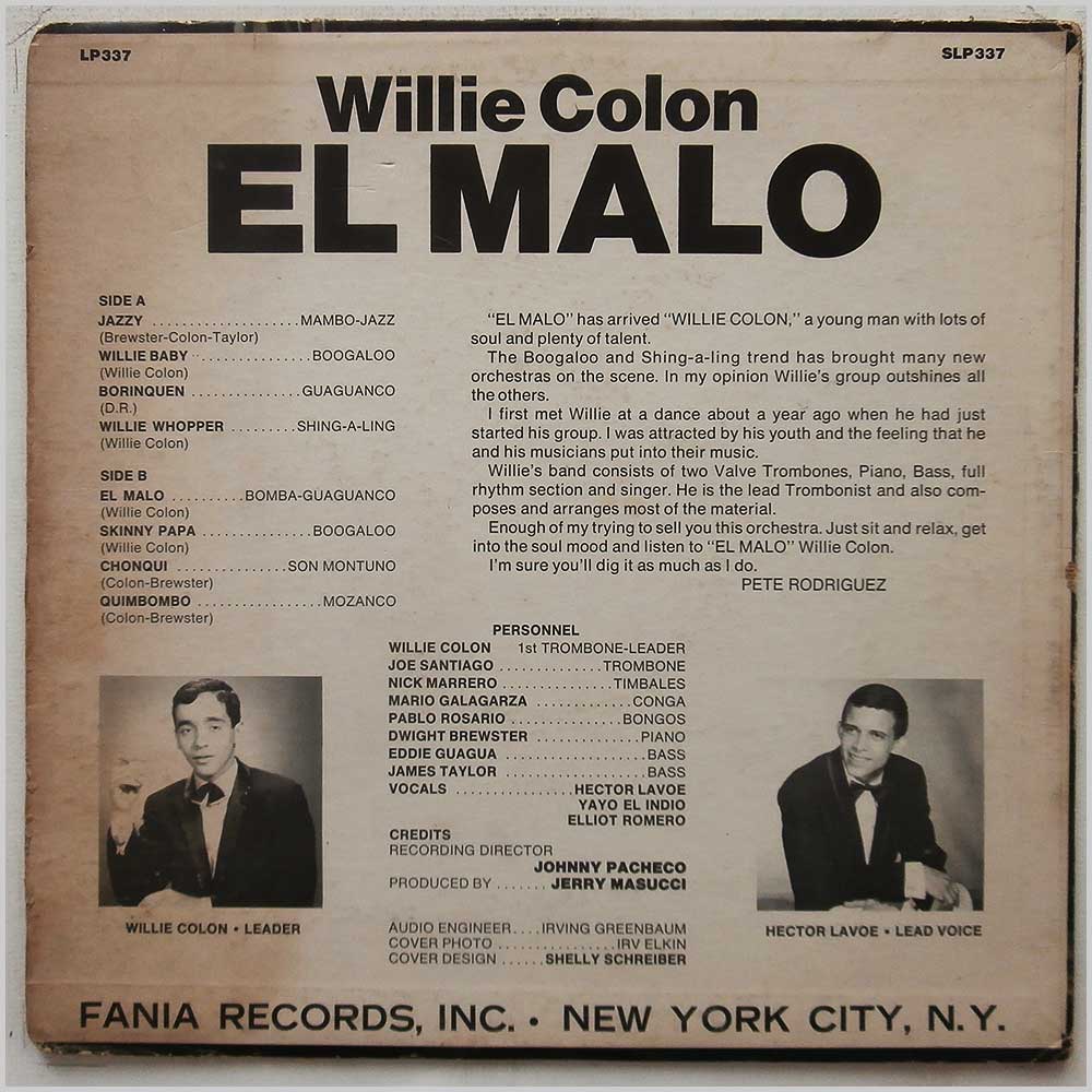 Willie Colon - El Malo  (LP 337) 