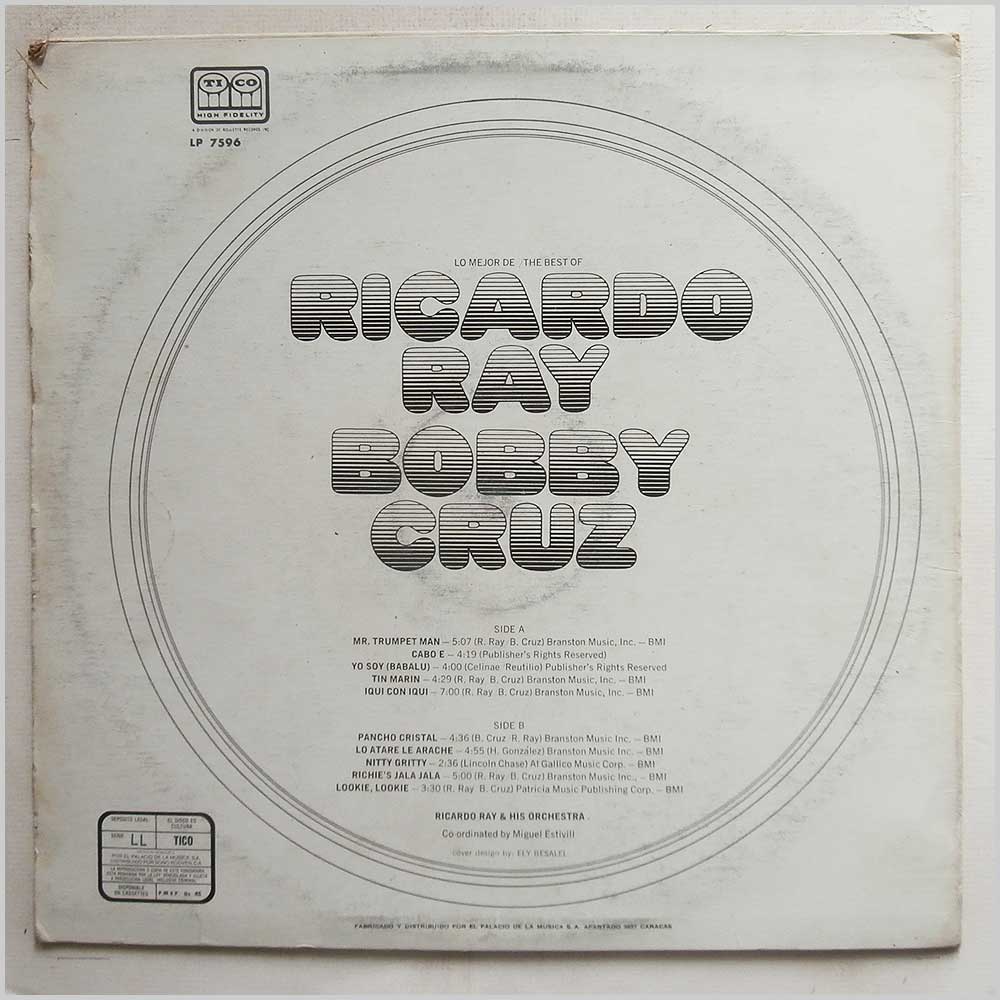 Ricardo Ray, Bobby Cruz - The Best Of, Lo Mejor De Ricardo Ray y Bobby Cruz  (LP 7596) 