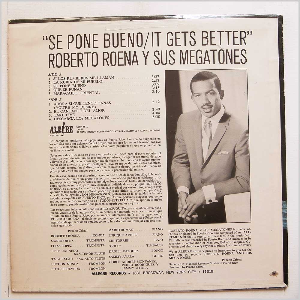 Roberto Roena Y Sus Megatones - Se Pone Bueno, It Gets Better  (LPA 851) 