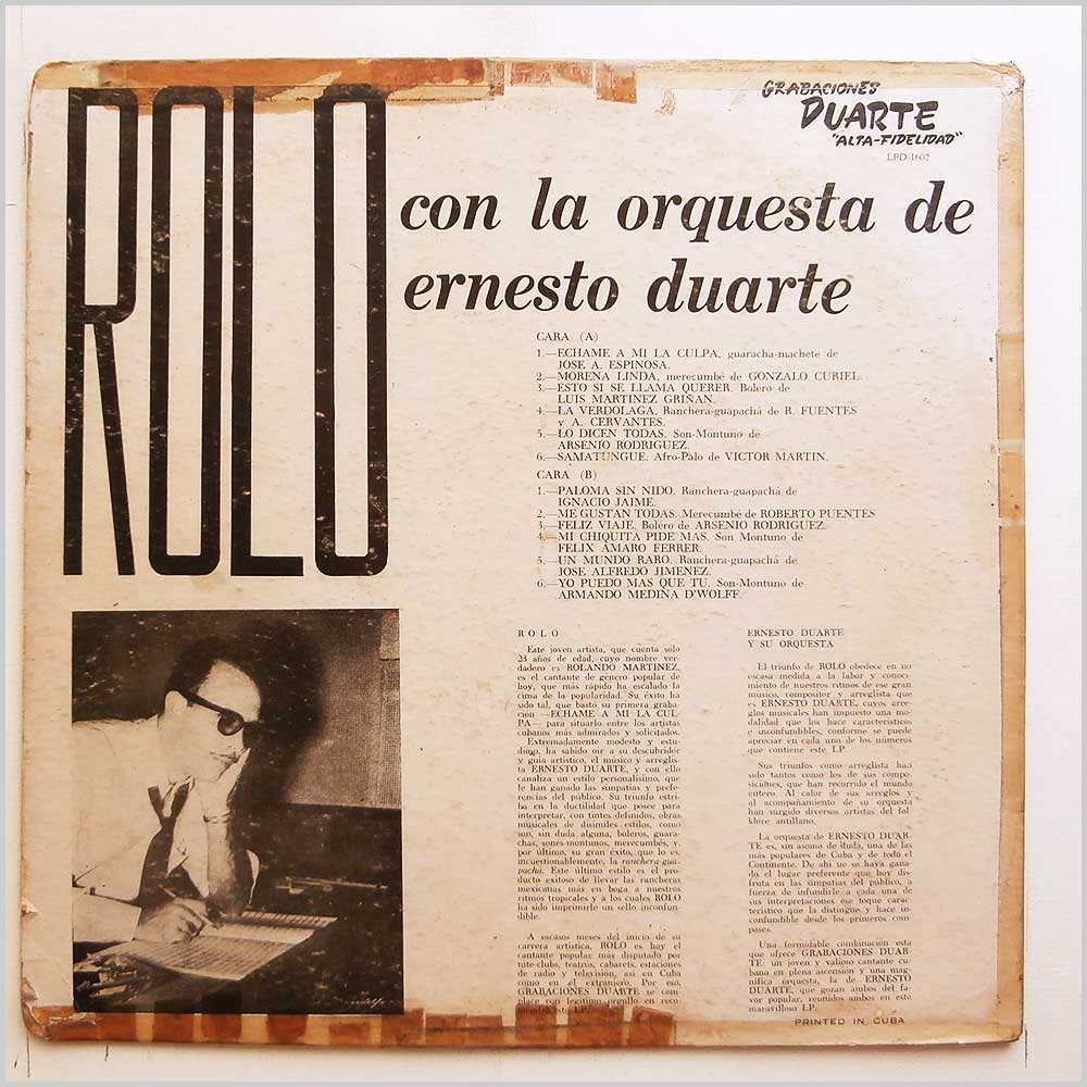 Rolo, La Orquesta De Ernesto Duarte - Rolo Con La Orquesta De Ernesto Duarte  (LPD-1602) 
