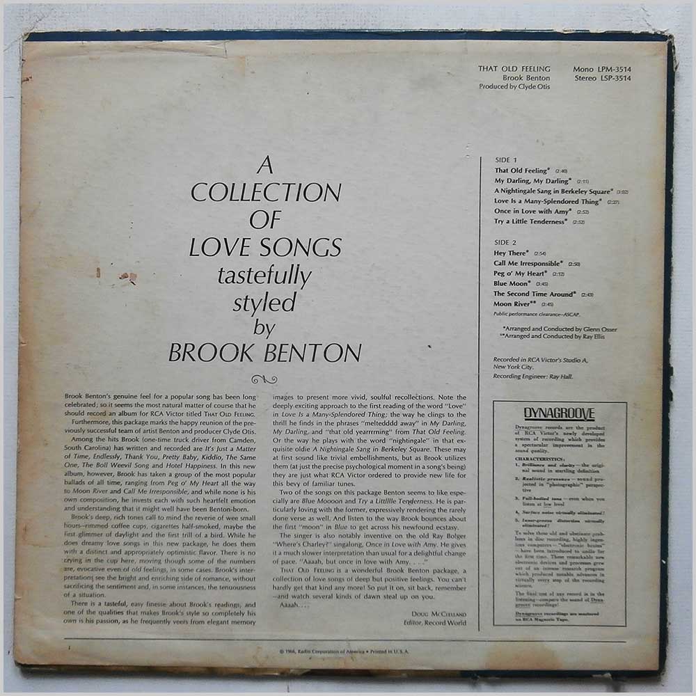 Brook Benton - That Old Feeling  (LPM-3514) 