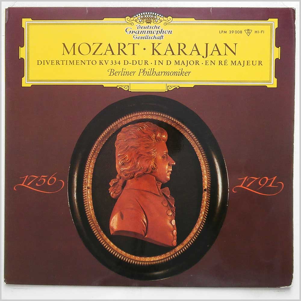 Herbert von Karajan, Berliner Philharmoniker - Mozart: Divertimento KV 334  (LPM 39 008) 