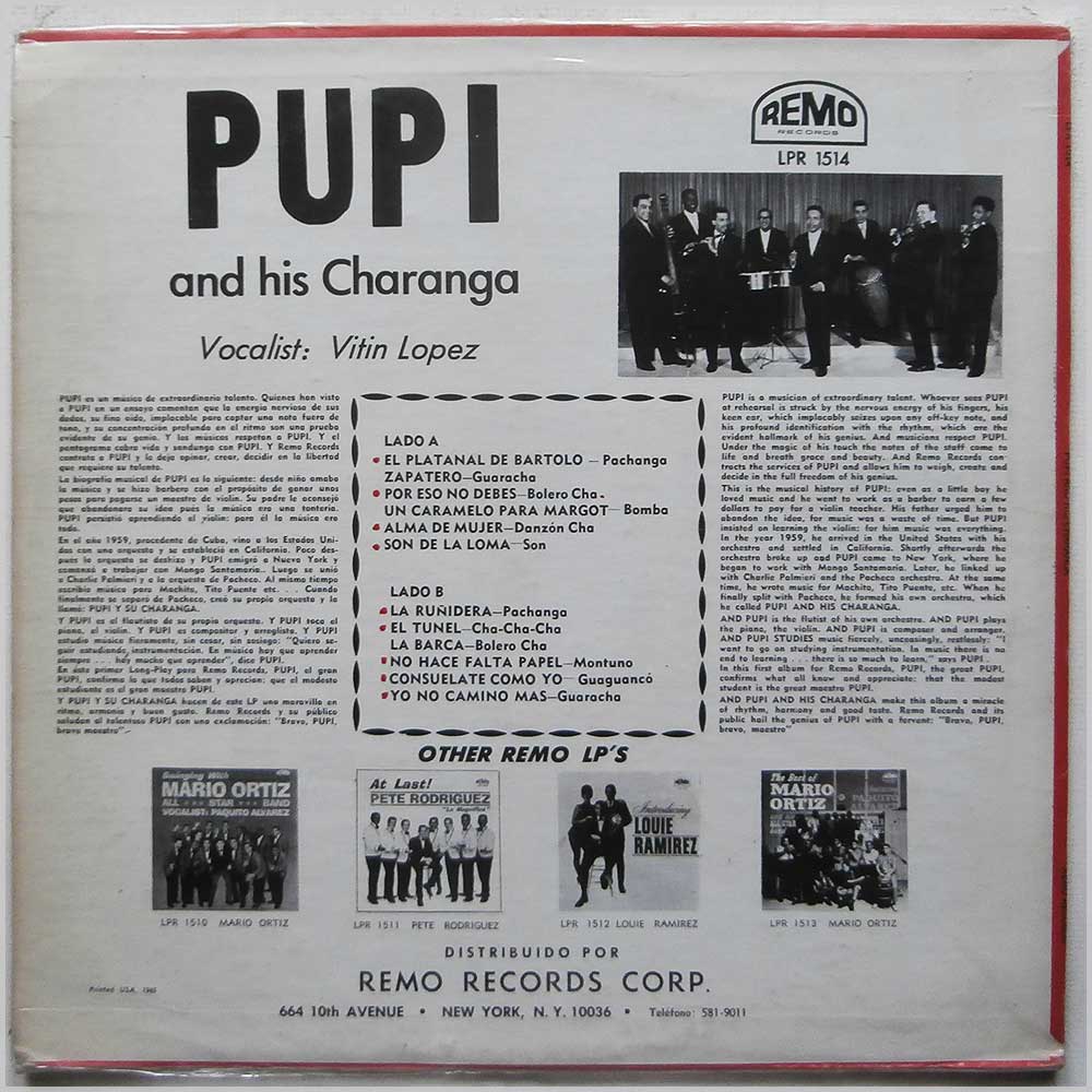 Pupi and His Charanga - Pupi And His Charanga (LPR 1514)