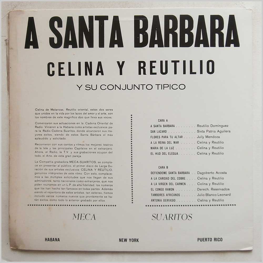 Celina y Reutilio y Su Conjunto Tipico - A Santa Barbara  (LP-S-103) 