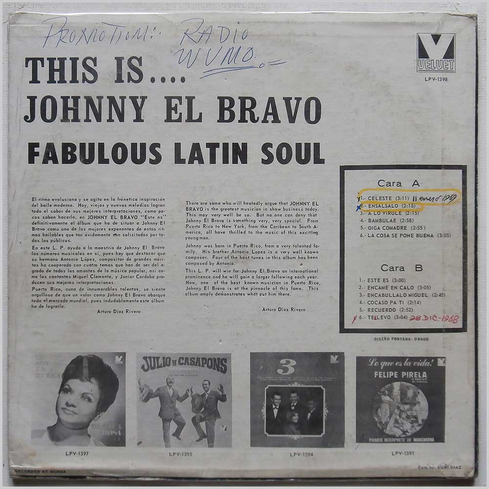 Johnny El Bravo - This Is Johnny El Bravo Fabulous Latin Soul  (LPV-1398) 