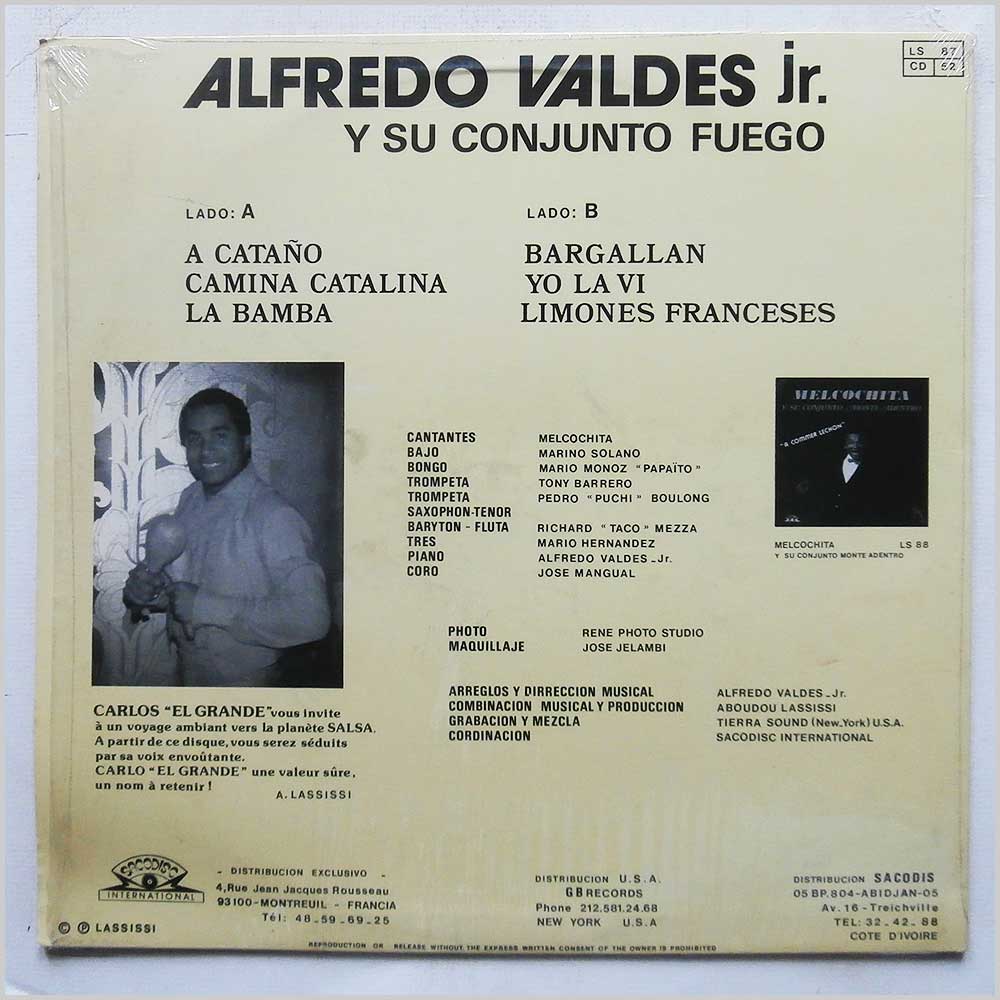 Alfredo Valdes Jr. Y Su Conjunto Fuego - A Catano  (LS 87) 