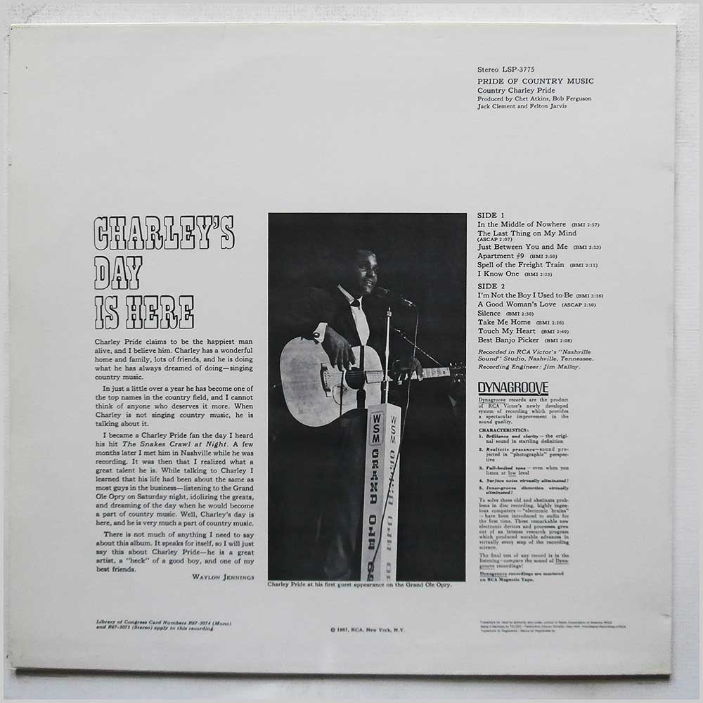 Charley Pride - Pride Of Country Music  (LSP 3775) 