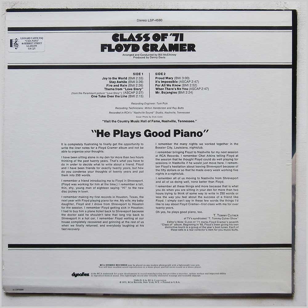 Floyd Cramer - Class of '71  (LSP-4590) 