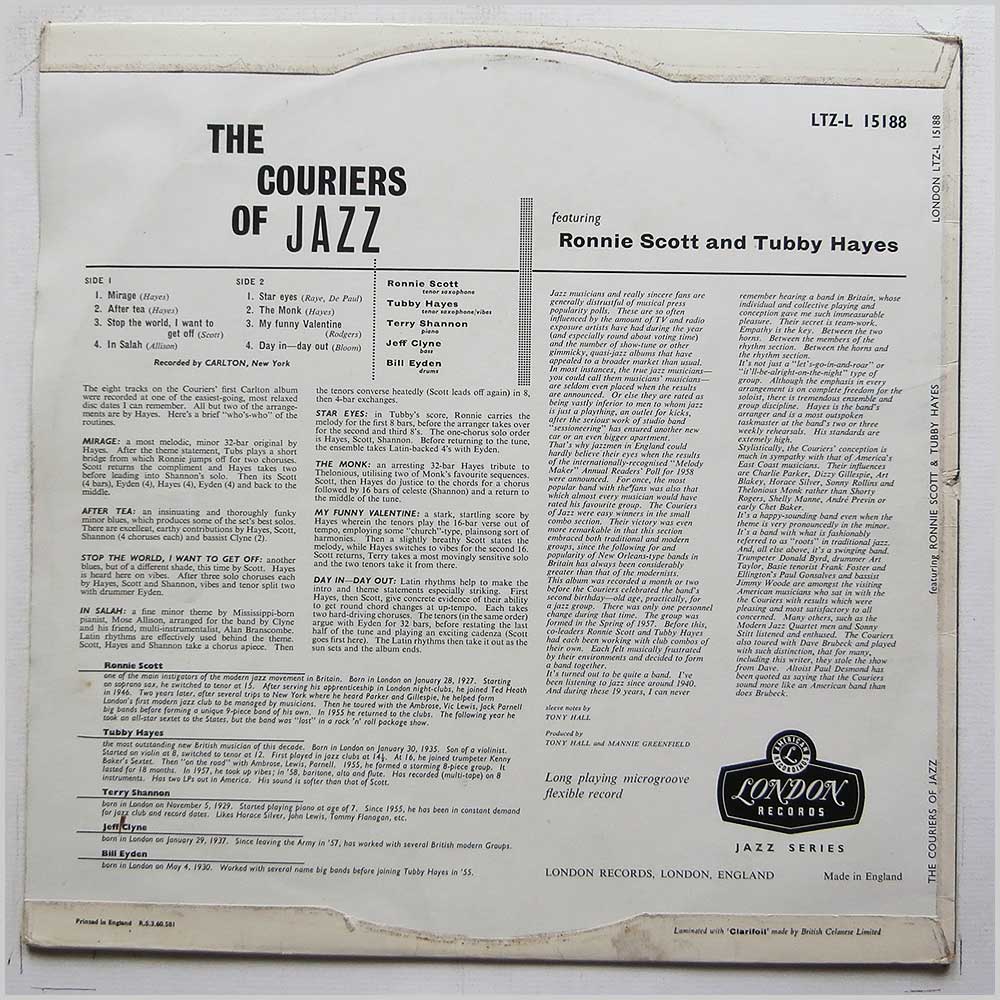 Ronny Scott, Tubby Hayes - The Couriers Of Jazz  (LTZ-L 15188) 