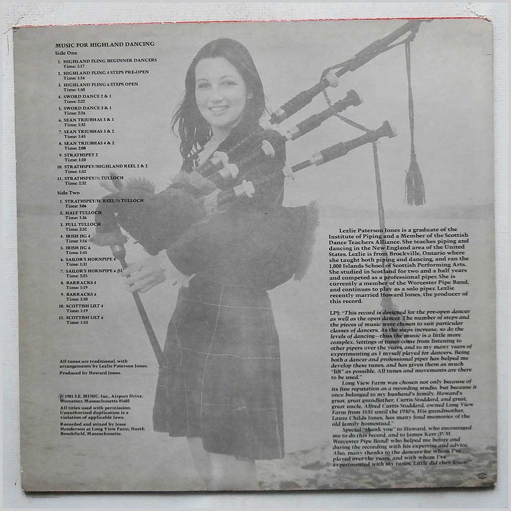 Lezlie Paterson Jones - Music For Highland Dancing  (LV8110) 