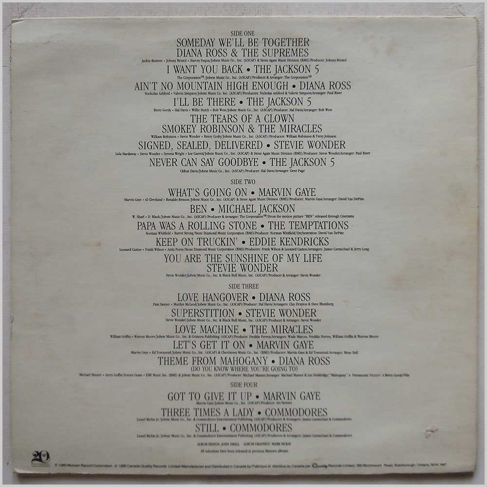 Various - 20/20 Twenty No.1 Hits From Twenty Years At Motown  (M 937/2) 