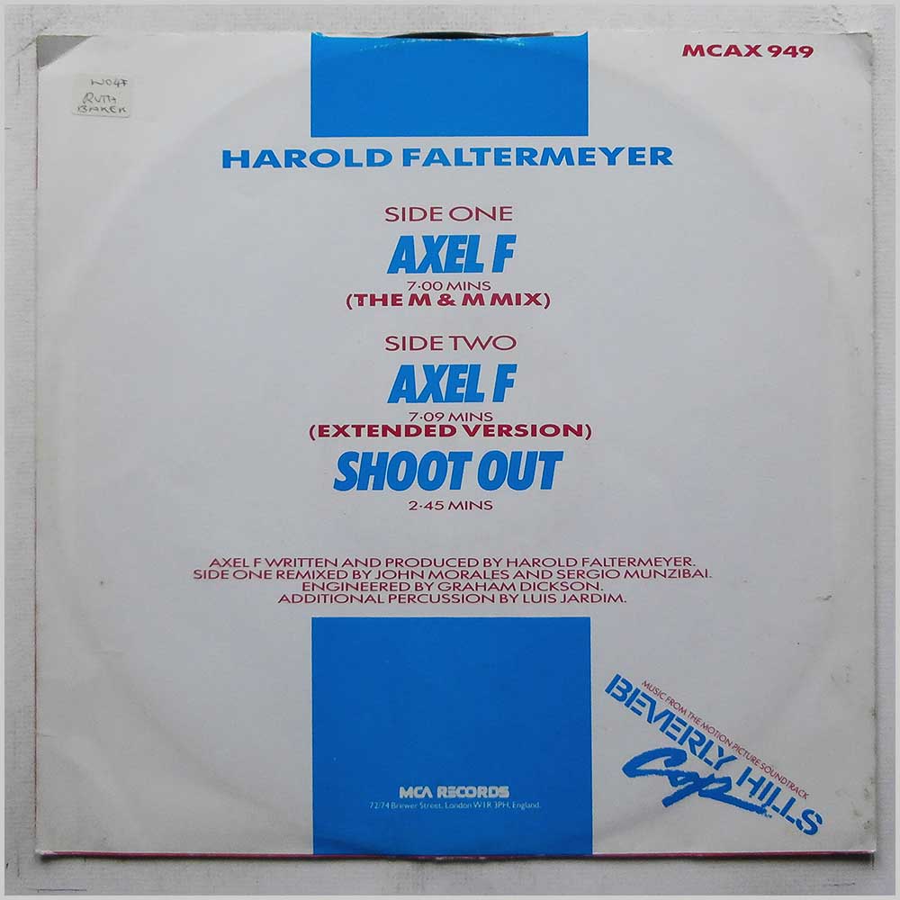 Harold Faltermeyer - Axel F (The M and M Mix)  (MCAX 949) 